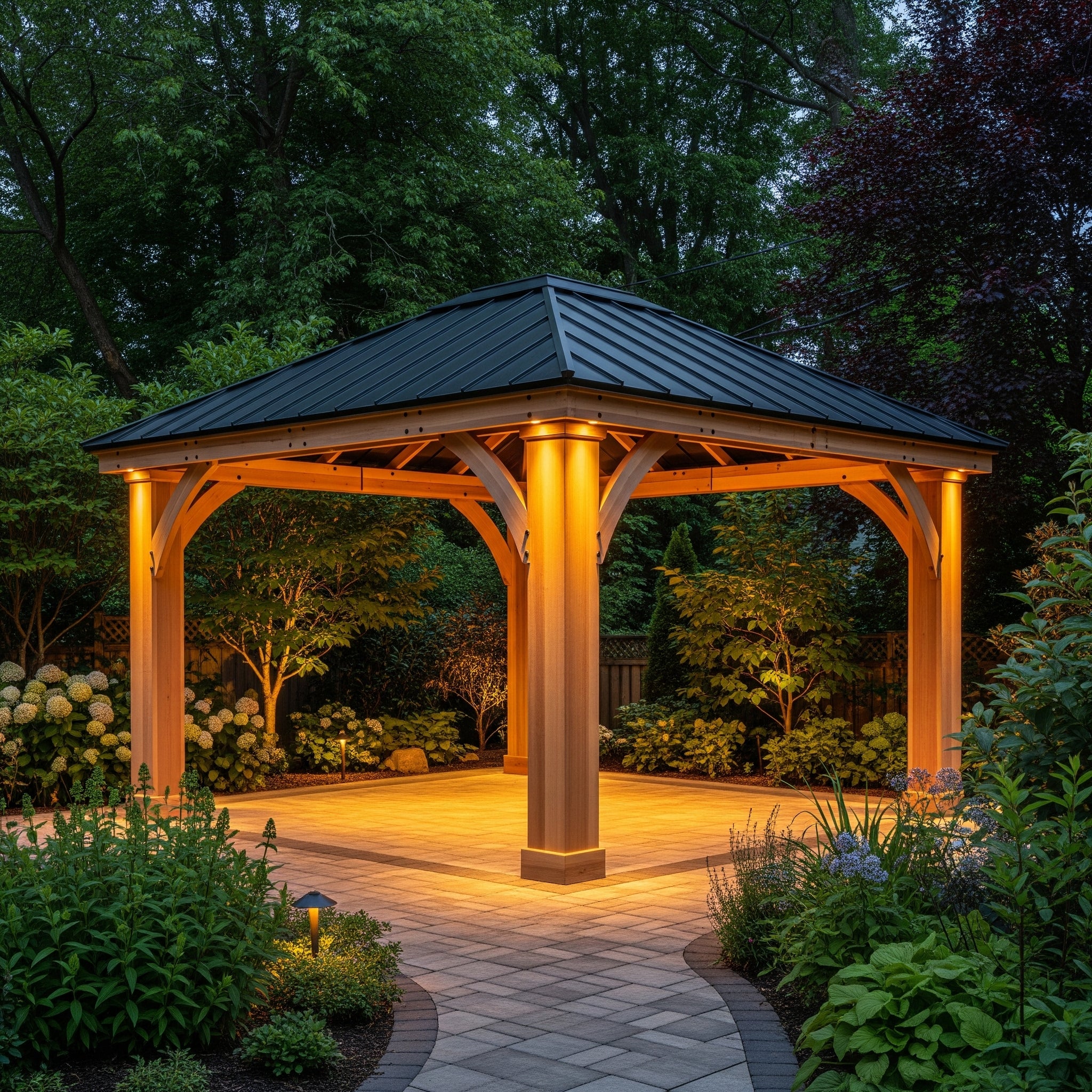 Yardistry 12' x 14' Cedar Gazebo with Aluminum Roof
