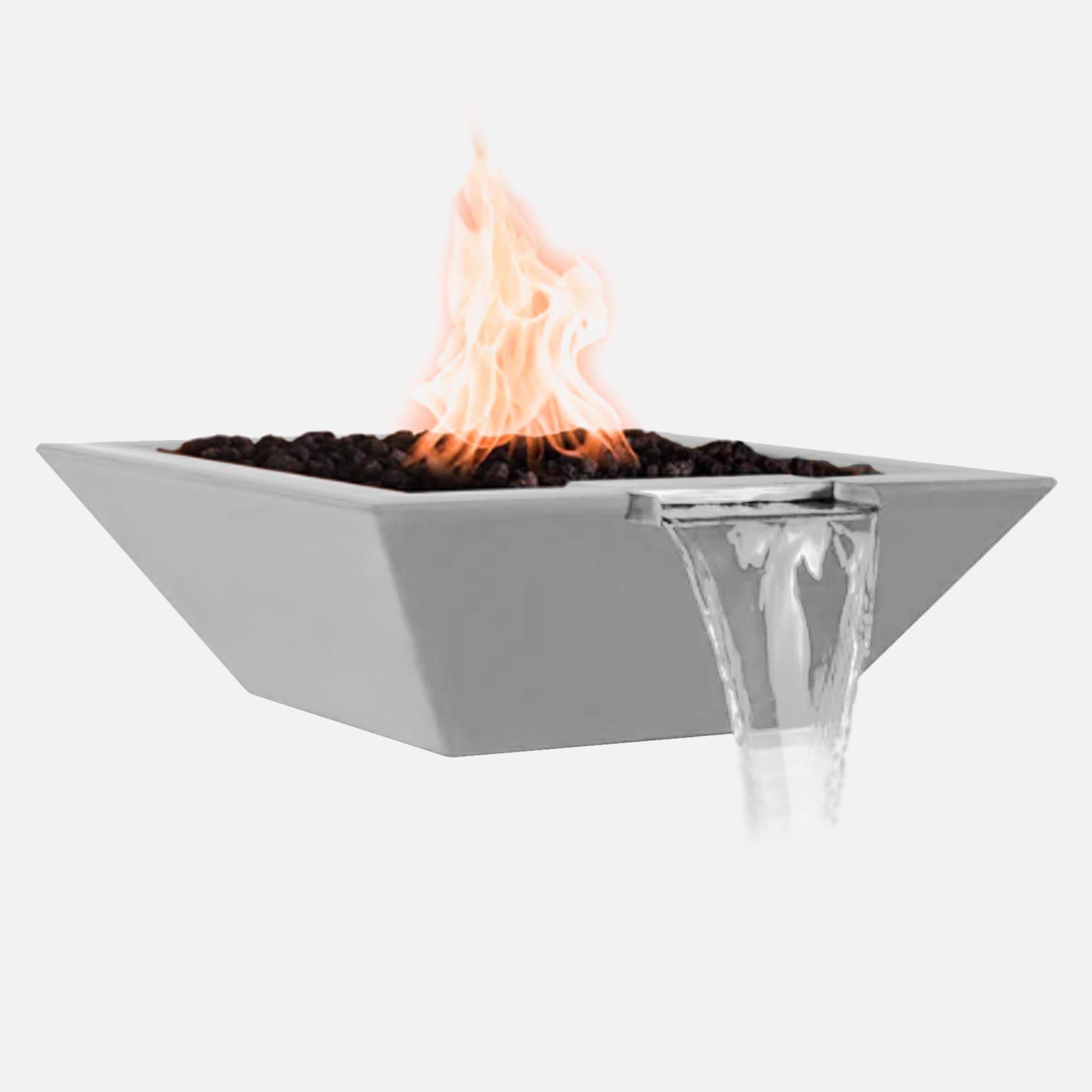 24" Square 316L Stainless Steel Fire & Water Bowl with Clear Coat Finish; Outer Dimension: 24", Inner Dimension: 19