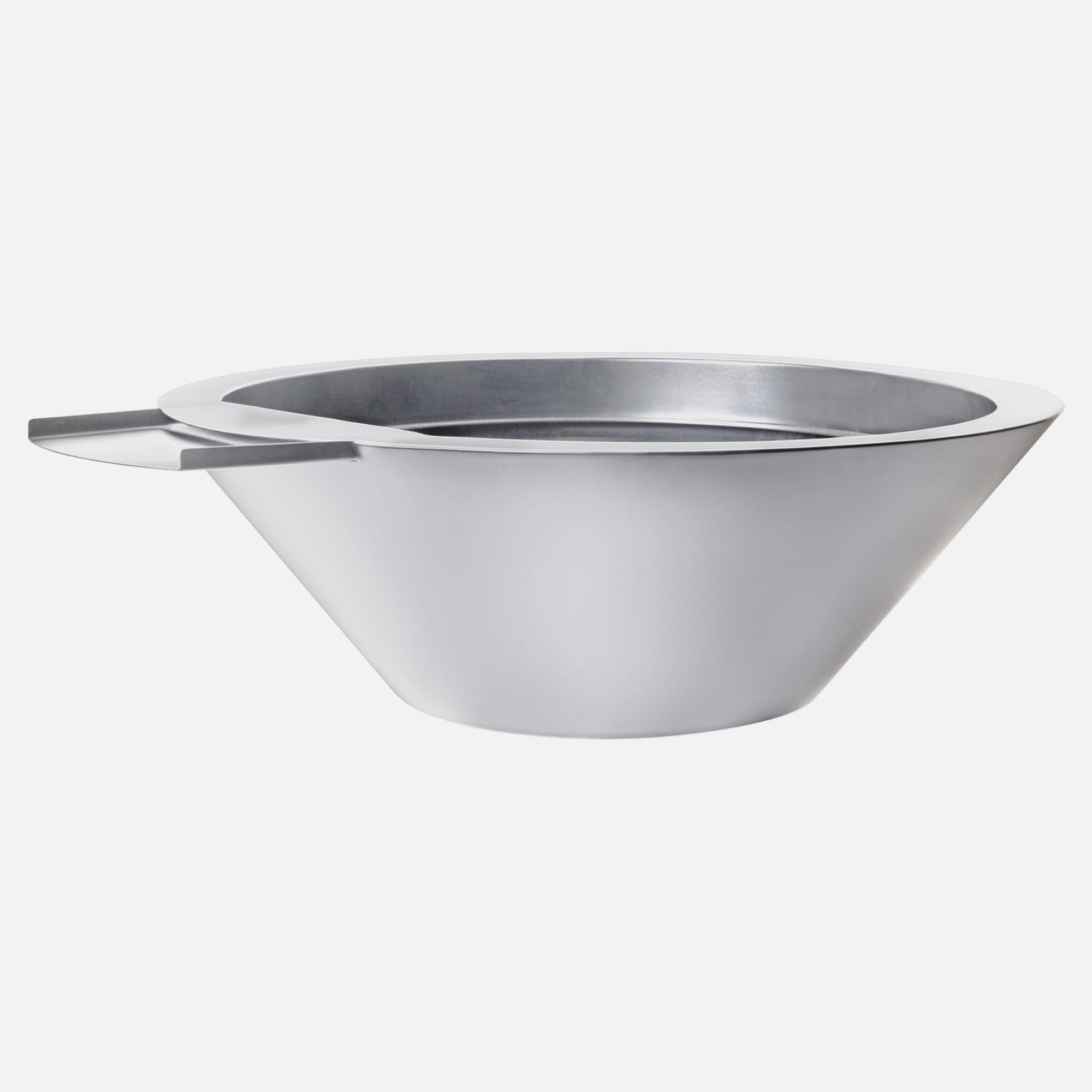 24" Round 316L Stainless Steel Fire & Water Bowl with Clear Coat Finish; Outer Dimension: 24", Inner Dimension: 19